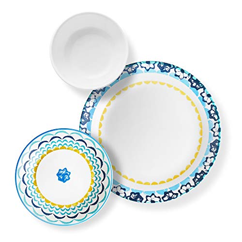 Corelle Chip Resistant Dinnerware Set, 18Piece, Boho Daydream The