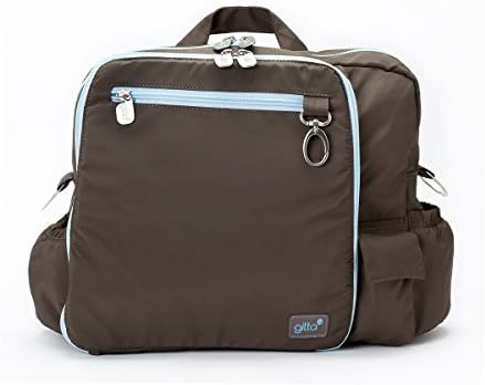 Gitta Fit Multi Function Baby Mom Nappy Changing Diaper Bag Polyester Techno fiber Fabric Adjustable Back straps 19 L Gitta Grips included Brown Light Blue