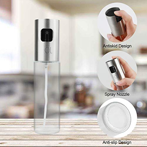Olive Oil Sprayer, Suzzam Oil Sprayer for Cooking Food-grade Glass Oil Spray Bottle Oil Misters Vinegar Bottle Oil Dispenser for Cooking Salad BBQ Kitchen Baking Roasting