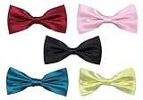 Bundle Monster Mens Tuxedo Adjustable Neck Bowtie Bow Tie 5pc Mixed Lot