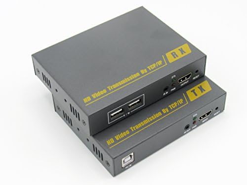 PWA-DT103KM-150m/490-Feet (Cate 7)HDMI KVM Network Extender Over Single Cable Ethernet Cable 1080P Supported Compatible HDCP;Support keyboard and mouse . (1080p 490 ft. USB + IR + HDMI over TCP/IP)…