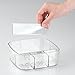 iDesign InterDesign Rain Cosmetic Removable Divider for Vanity Cabinet to Hold Makeup, Beauty Products-Clear, 16.51 x 16.51 x 6.35 cm, Organizer Bin