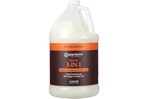Ginger Lily Farms Botanicals Men's 3-in-1 Shampoo, Conditioner & Body Wash, 100% Vegan & Cruelty-Free, Energizing Scent, 1 Gallon (128 fl oz) Refill