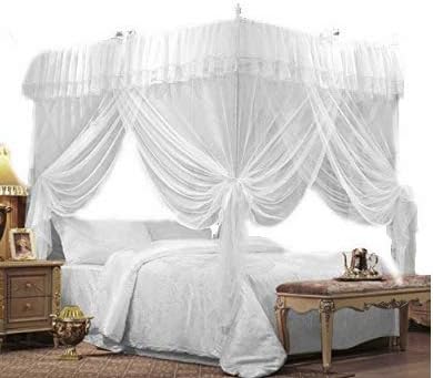 JOYLIFE 4 Corners Post Curtain Bed Canopy Bed Frame Canopies Net,Bedroom Decoration Accessories (King)