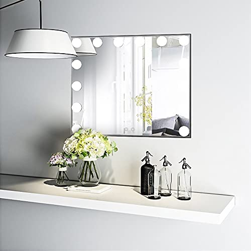 Nitin Hollywood Vanity Mirror with Lights, Black Lighted Makeup Mirror
