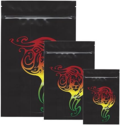 Smell Proof Bags by Cannaline - Rasta Lion Design (15, Small)