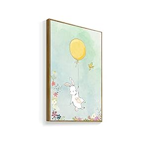 Framed Canvas Wall Art for Living Room, Bedroom Cartoon Bunny Canvas Prints for Home Decoration Ready to Hanging - 16x24 inches