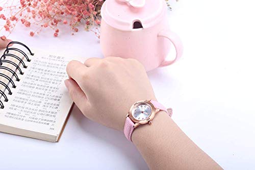 TUOTISI Girls Student Watch - Simple Japan Quartz Casual Leather Strap Watches for Ladies Fashion Women Ages 11-15