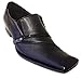 Alberto Fellini Hlm-02 Men's Dress Shoes Loafers Slip on Tapered Toe Fashion Italian Style Casual Zipper Shoes, Black, Brown, Burgundy