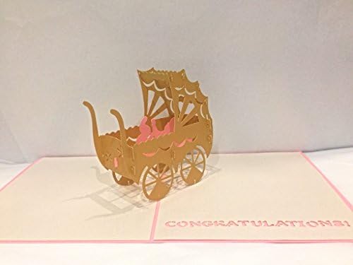 Sprinkles Gifts Laser Cut 3D Welcome new Baby Shower Girl Girls Congratulations Greeting Cards Announcement Pop Up Card & FREE Insert mini card !