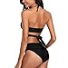 Leadmall Women Padded Halter Swimsuit Set – Ladies Solid Color Front Criss Bandage Bikini – Two Piece Bathing Suitthumb 4