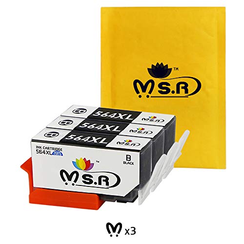 MS.R Compatible for HP 564XL Ink Cartridge, 3 Black, Used in HP Photosmart 5520 6520 7520 5510 6510 7510 7525 B8550 HP Premium C309A C410A HP Officejet 4620 HP Deskjet 3520