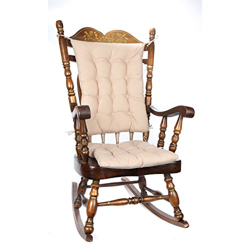 Trenton Gifts 2 Piece Padded Rocking Chair Cushion Set Beige