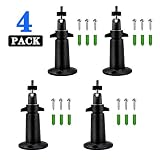 Adjustable Security Metal Wall Mount Indoor/Outdoor Aluminium Alloy Camera Mount for Arlo, Arlo Pro, Arlo Pro 2, Arlo Ultra Surveillance Camera (4 Pack, Black)