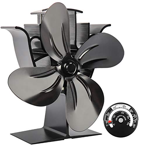 Xcosrack 4 Blade Wood Stove Fan Heat Powered Fireplace Fan with