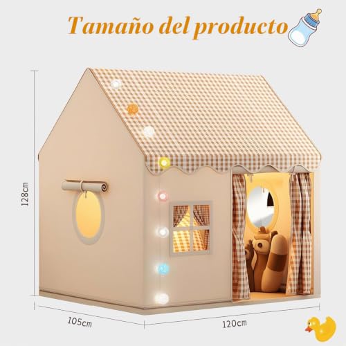 Children's Tent, Princess Children's Tent, Children's Playhouse Fabric with Windows, Indoor and Outdoor Playhouse, Indoor Play Tent for Girls and Boys