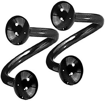 yibenwanligod 2 Pcs Stainless Steel Spiral Twister Lip Nose Ring Body Puncture Piercing Jewelry