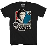 Han Solo I Know Princess Leia Star Wars Millennium Falcon Retro Vintage Classic Funny Humor Pun Mens Adult Graphic Tee T-Shirt (Large)