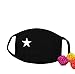Unisex Anti-dust Solid Black White Star Cotton Earloop Face Mouth Mask Muffle 2pcs
