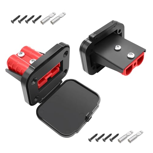 Photo 1 of GZSH Anderson Plug 2PCS 50A Quick Connect Wire Connectors with Mount and Cap 12-6 AWG Battery Quick Disconnect 12V-36V Battery Quick Connect Waterproof SB50 for Car RV Trunk Boat Winch