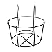 Poity Hanging Plant Iron Racks Balcony Round Flower Pot Rack Railing Fence Outdoor Black