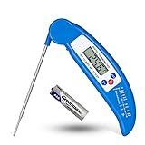BBQ Thermometer eBook And Battery Included Digital Meat Oven Food Cooking Grill Thermometer For Barbeque Charcoal Cake Baking Instant Read Thermometer Collapsible Probe