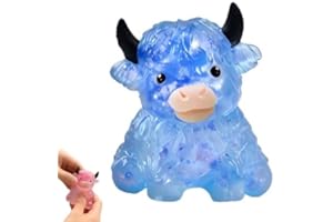 Glitter Highland Cow Squishies Fidget Toy, 2026 New Highland Cow Decor, Sensory Squeeze Toy for Adults & Kids, Anxiety Relief