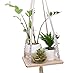 Luxbon Macrame Plant Hangers Shelf Garden Planter Rack Indoor Hanging Planter Shelf Decorative Boho Home Decor Hanging Shelf Plant Holder Outdoor Flower Pot Holder Square