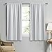 NICETOWN Greyish White Window Curtain Panels - Thermal Insulated Rod Pocket Room Darkening Curtain Sets for Bedroom (Platinum - Greyish White, 2 Panels, 42 in x 45 in (W x L))