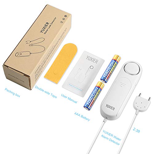 YUXIER Water Leak Alarm Detector Flooding Sensor Alert 110 Db Battery