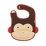 Skip Hop Zoo Little Kid and Toddler Tuck-Away Water Resistant Baby Bib, Multi Marshall Monkey
