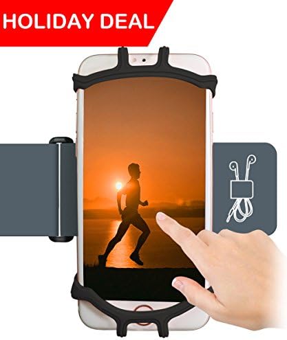 Air Sports Armband, Running Workout Sport Armband Arm Band Armbag with Key Phone Holder for (4-6 Inch) iPhone 7 Plus,iPhone 6S Plus,iPhone 6 Plus,Samsung Galaxy S8 Plus,Black by Ambet