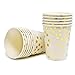 Modda 200Pcs Gold Dot Disposable Paper Plates, Cups, Napkins Set - 50 Dinner and Dessert Plate, 50 Cup and Napkin for Engagement Wedding Birthday Bridal Baby Shower Party, Gold Paper Plates Sets