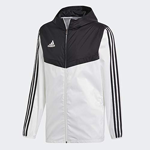 adidas Men's Tiro Windbreaker, White/Black, Small
