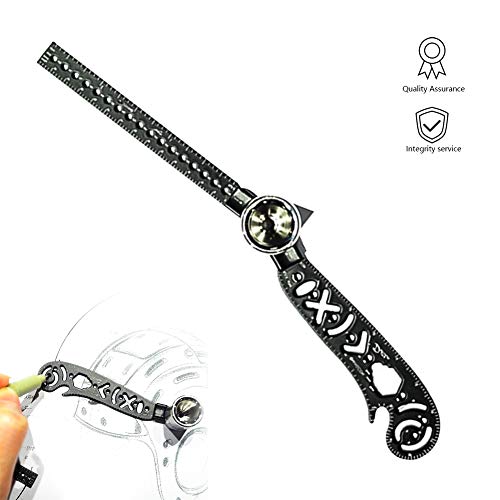 All in One Multi-Function Drawing Tool Versatile Utensil,Drawing Curved Metallic Ruler Mini Compass Protractor Combo Patterns Multi-Function Drawing Tool