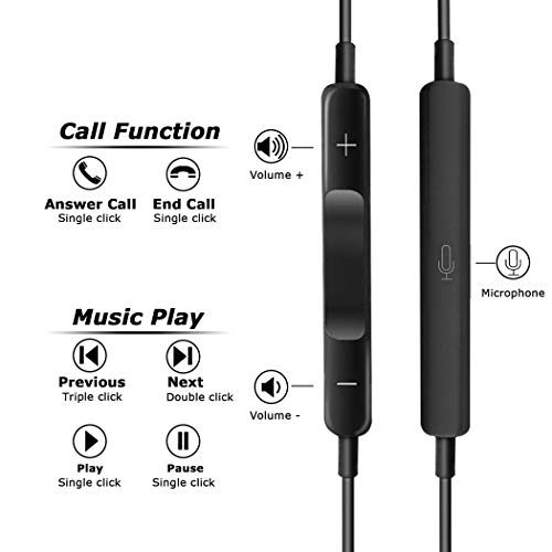 Earphones/Earbuds/Headphones, Premium in-Ear Wired Earphones with Remote & Mic Compatible Apple iPhone 6s/plus/6/5s/se/5c/iPad/Samsung/MP3 MP4 MP5,VK1