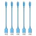 Short iPhone Cable, Spater 8-Inch USB Charging/Sync Mini Data Cable for iPhone x 8 7 7S 6 6S 5 5S 5C, iPad Mini, iPad Air, iPod Touch 5, iPod Nano (5 Packs) (Blue)