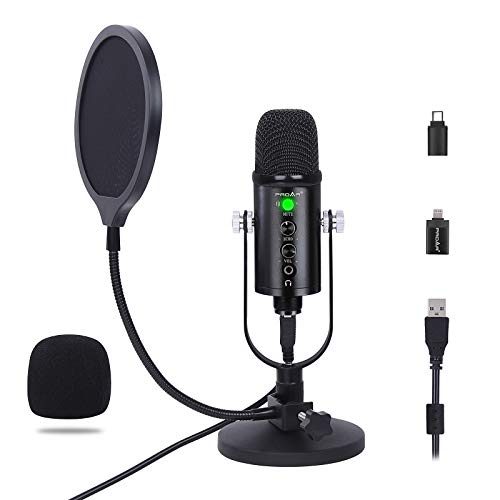 PROAR USB Microphone Condenser Computer Gaming Mic Podcast Microphone