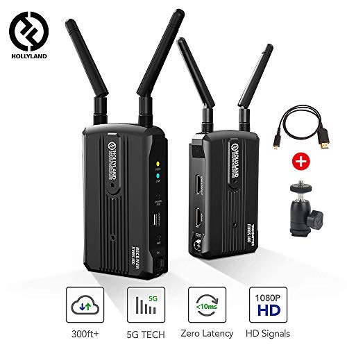 Hollyland Mars 300 5G Wireless HDMI Video Transmission System, Zero Latency Image Transmitter and Receiver Kit Support HD 1080P 60Hz 300 Feet for DSLR Mirrorless Camera Gimbal Stabilizer
