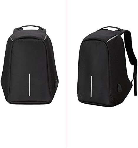ANTI THEFT Waterproof Backpack Durable Shoudler Bag With Portable USB Charging Port Rucksack Enough Laptop Space For Sports Travel Hiking School Work (Black)