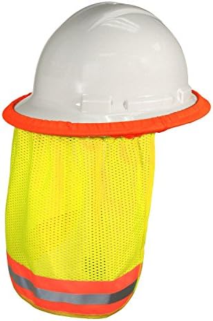 3/PACK - Neck Sun Shield For Hard Hats Hi Visibility Mesh - Hi Viz Orange
