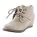 Nature Breeze Willow-01 NuBuck Round Toe Lace Up Wedge Boots