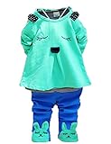 2015 Spring Baby Girls Kid Bunny Rabbit Long Sleeve Shirt Clothes Pants Outfit Set