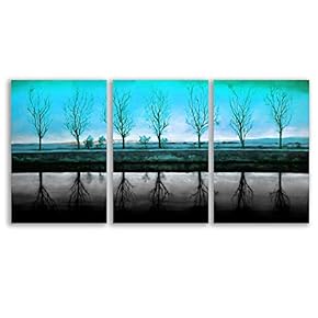 Canvas Wall Art Abstract Cloud Tree Pictures Home Wall Decorations for Bedroom Living Room Oil Paintings Canvas Prints Framed - 16"x24" x 3 Panels
