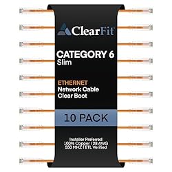 Slim 10-Pack Cat6 Ethernet Cable, 12 Ft