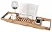 WELLAND Bathtub Caddy Bamboo Bath Tray with Adjustable Extending Sides, Bath and Bed Tray, Cellphone Tray, Book Reading Rack, Cup, Wine Glass Holder and Tablet Holder (Natural Bamboo Color)