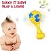 Liberty Imports Deluxe 7 Piece Baby Rattles Teether and Shakers in Milk Bottle - Grab and Spin Animal Fun Toy Gift Set - Early Educational Toys for 3, 6, 9, 12 Month Baby Infant, Newborn, Toddler