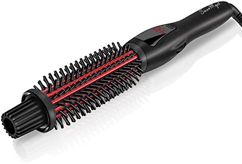 Curling Iron Brush, SwanMyst 1 Inch Ceramic Ionic Anti-scald Hot Curler Brush, 3 in 1 Instant Heat Styling Brush for All Hair Types, Dual Voltage