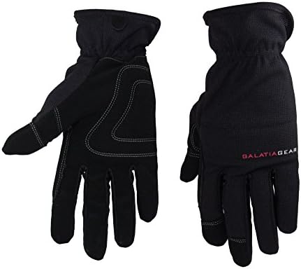 Galatia Gear Work Gloves- Nubuck Leather Palm with Reinforced Vibration Pads, Flexible Spandex Backing with Elastic Wrist Cuff- Black/Gray- [2X-Large]