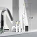 Electric Toothbrush Rechargeable Sonic Toothbrush 4 Hours Charge Minimum 30 Days Use with 3 Replacement Heads 5 Optional Modes Achieve Whiter Healthier Teeth Water Proof white by Deripus